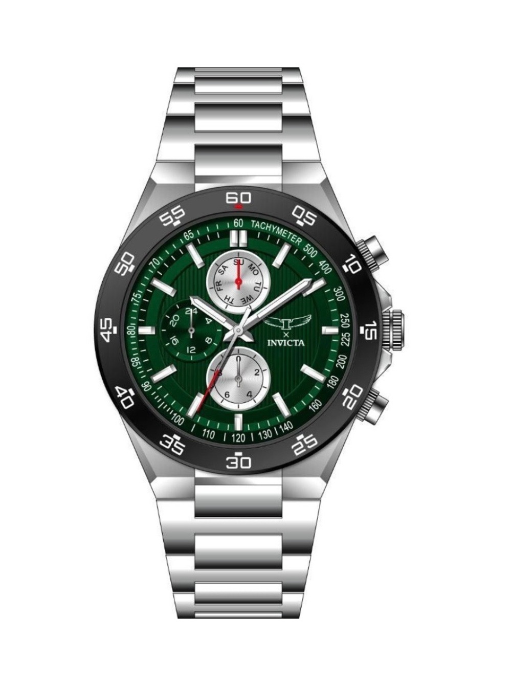 Invicta S1 Rally Men's
Watch - 43mm, Silver with Green Dial and Black Bezel new